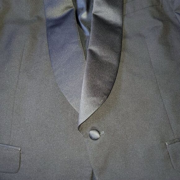 Pierre Balmain Wool Tuxedo Jacket Black Suiting Blazer Satin Shawl Collar 44R - Picture 3 of 16